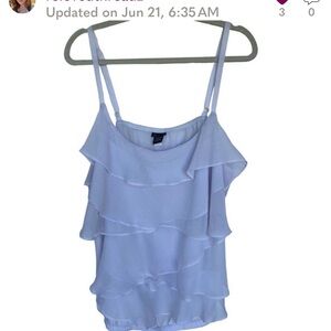 Torrid women’s white ruffle tiered sheer adjustable tank top size 4X